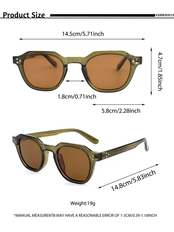 Unisex Vintage Polarized Sunglasses, Trendy Casual TR Frame TAC Film Polarized Sunglasses, Fashion Accessories for Outdoor Sports, Travel, Driving, Beach, Street Decoration 1