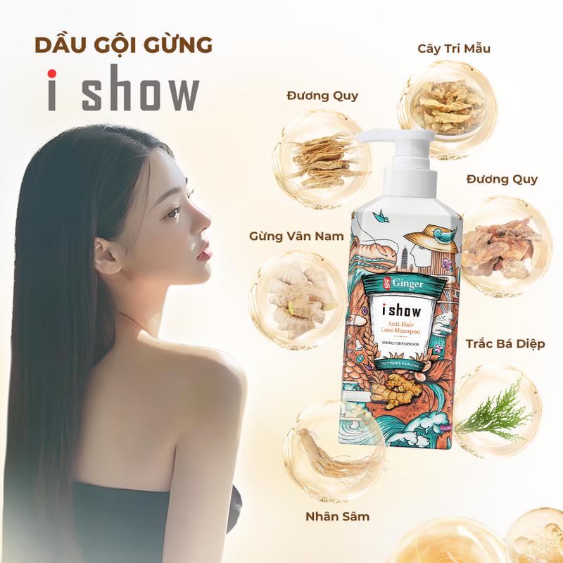 Combo 2 Dầu Gội Gừng I SHOW Giảm Gãy Rụng Kiềm Dầu Phồng Tóc - I SHOW Anti-Hair Loss Shampoo 300ml Women 4