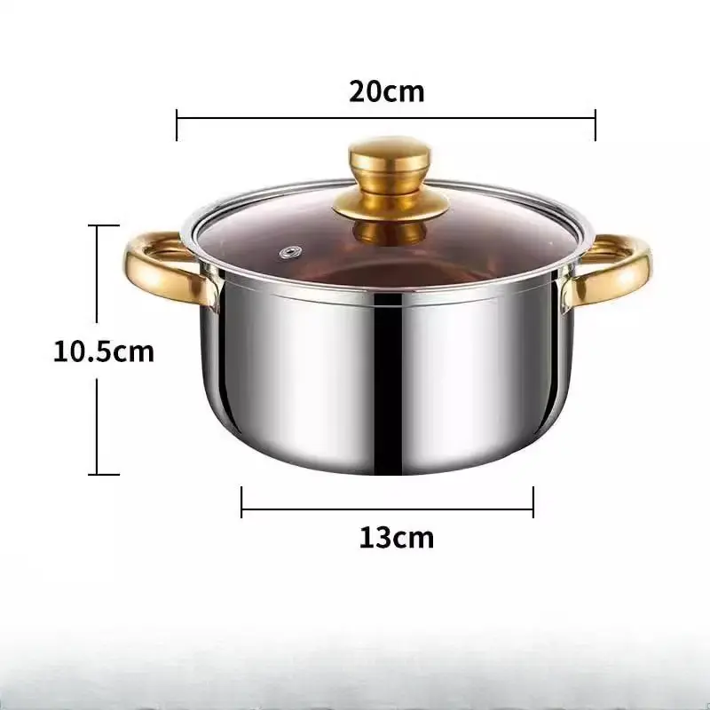 Nồi Đức size 20cm  Đáy 5 Lớp Inox 304 chuẩn Phù Hợp Mọi Loại Bếp Sang Bền Đẹp ( KL17)