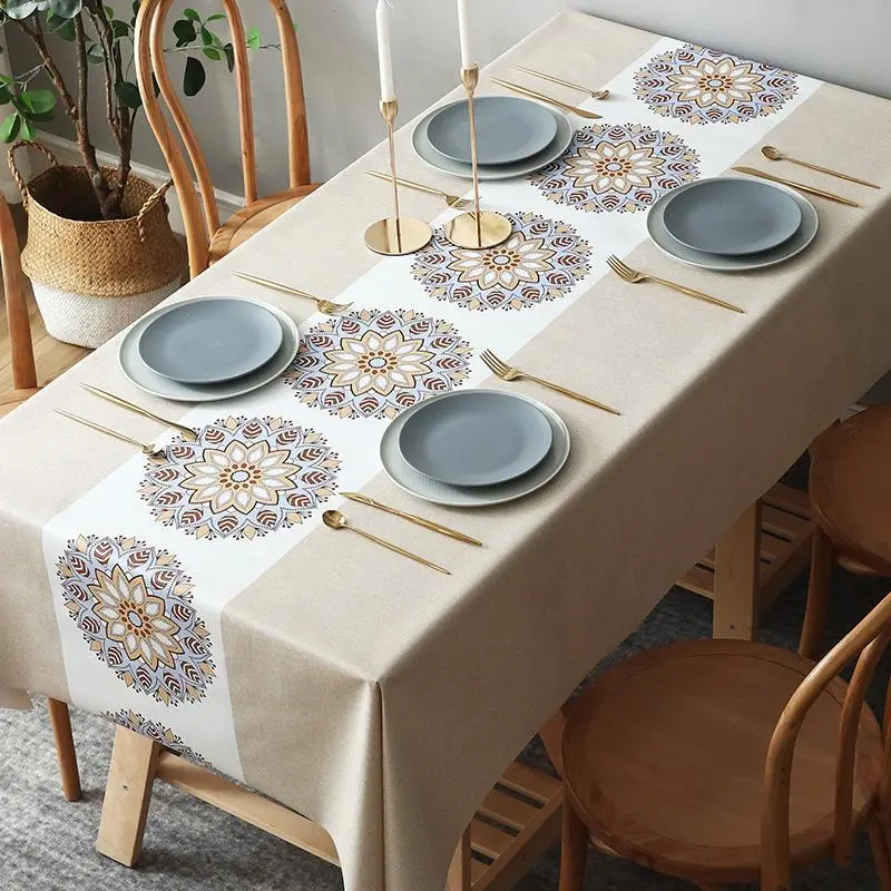 90x150cm Nordic Style Series Printed Waterproof Tablecloth Anti-scalding Thickened Rectangular Home Party Dining Room Furnishings