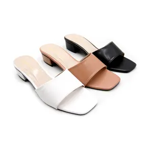 YONGKI KOMALADI SANDAL HEELS OL-EWH-704 HITAM/PUTIH/CAMEL Wanita
