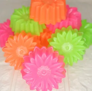 Cetakan Kue basah bolu kukus motif bunga lotus mini 12pcs Kitchenware kedinginan random