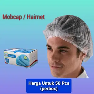 Hairnet Mobcap Medis Penutup Rambut Kepala Per 50 Pcs Putih Shower