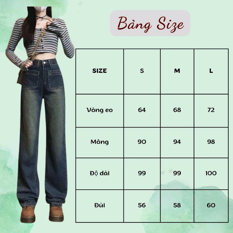 Quần bò jeans ống rộng màu đỏ may mắn, mới nhất 2025 cạp cao hack dáng Nữ Women Ong Pants 5
