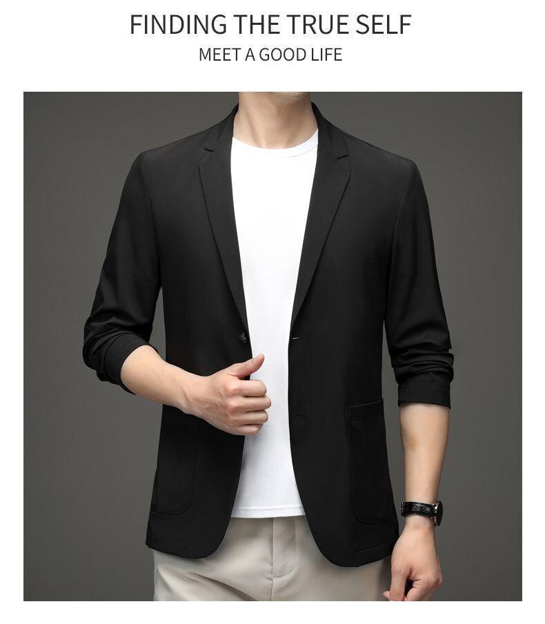 Product Introduction of Thin, loose men's suit for summer. Sun Protection Coat Ice Silk Casual Business Style Sun Protection Coat for Men 3