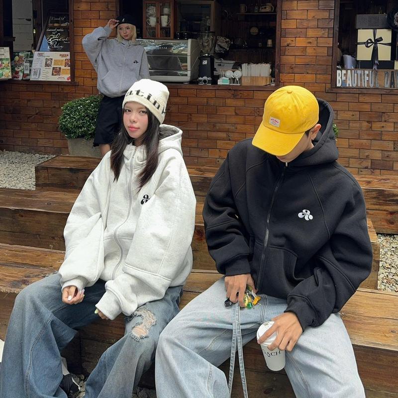 [ DEAL MỞ BÁN ]  AB HOUSE - (Có túi trong) Áo Khoác Nỉ Bông Hoodie Zip thêu chữ A Basic trơn nam nữ UNISEX thời trang Tết Ấm Project AB x OUTE