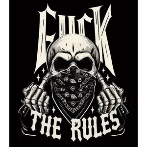 ( Beli 2 Gratis 1 ) Sablon Gosok - THE RULES - Siap Setrika - Sablon Desain Lengkap - Sesuai Gambar UN203