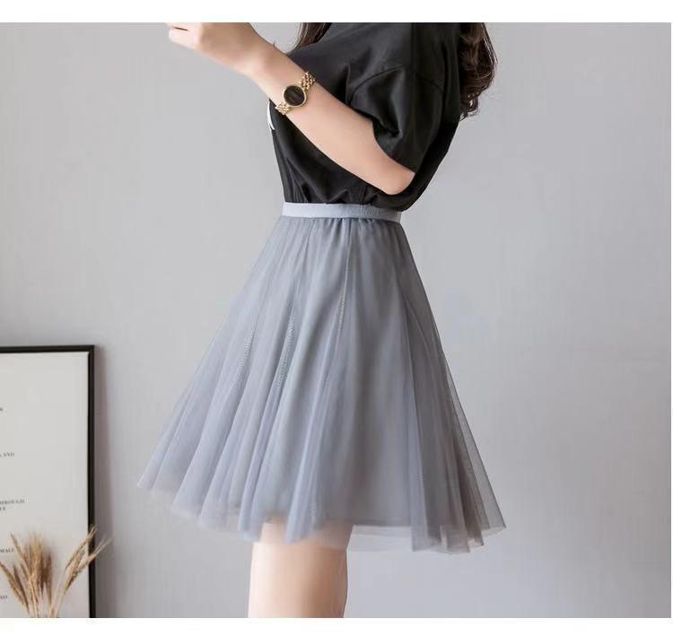 Product Introduction of Fashionable, elegant, casual, versatile mesh skirt, pleated skirt, A-line skirt, high waisted, slimming, versatile skirt, fairy skirt, small and fresh, large hem mesh skirt 22