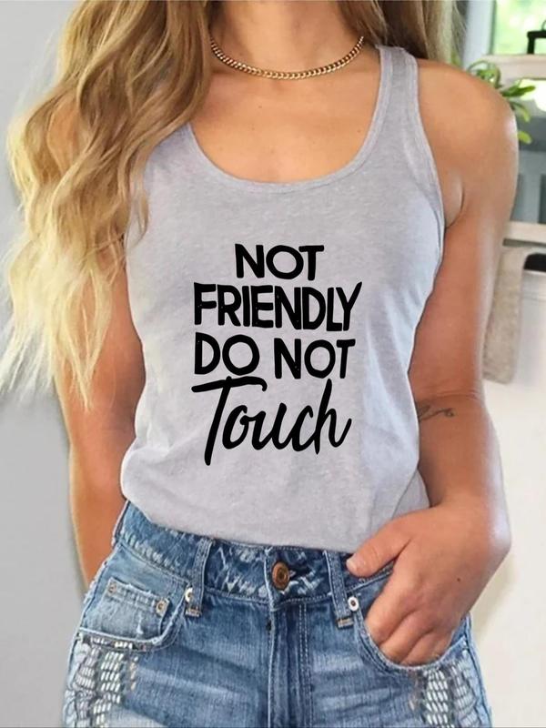 Women's Letter Print Tank Top, Casual Sleeveless Top for Daily Wear, Ladies Clothes for All Seasons 6