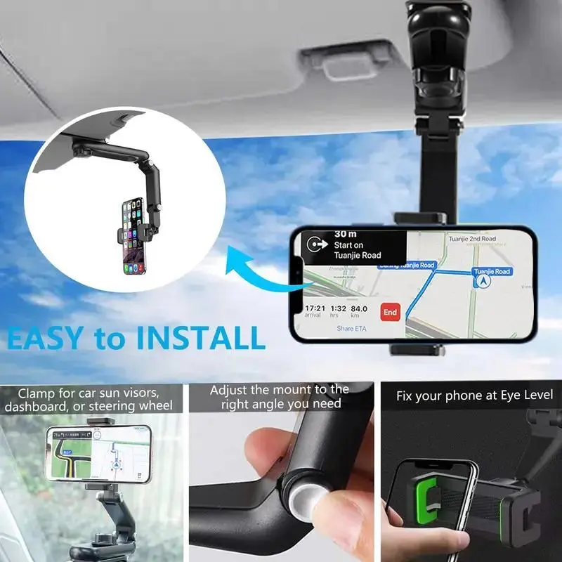1080° Rotatable Car Phone Holder, Multifunctional Car Phone Holder, Universal Car Phone Navigation Bracket, Car Interior Accessories 5