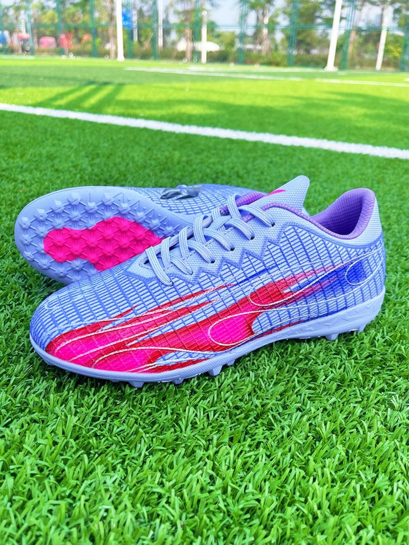 Product Introduction of Men's Colorblock Lace Up Soccer Shoes, Breathable Comfortable Football Shoes, Professional Football Cleats for Outdoor Training & Competition 2