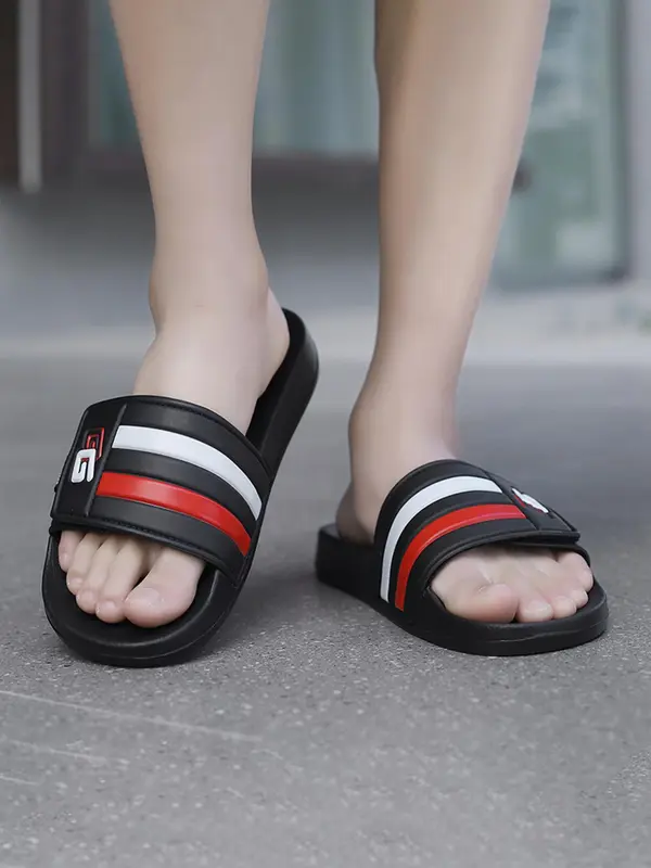 Unisex's Letter Print Slide Sandals, Casual Comfortable Home Slippers, Soft Non-slip Slippers for Indoor & Outdoor Wear 2