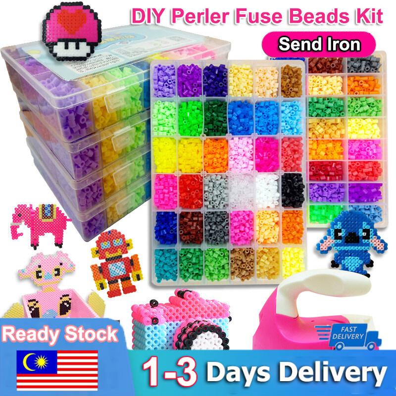 Kit Manik Fius Perler, DIY, 1800 PCS, Set Manik Kraf 5.5mm, Mainan ...