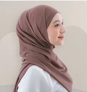 (PART 1) JACE Pashmina Inner 2in1 / Pashmina Malay / Pashmina Instant Ceruty Babydoll Premium 175 x 75 Jahit Tepi Muslim Jilbab Hitam Kerudung