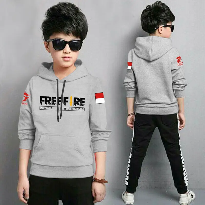 Jaket FF BENDERA Anak Laki Laki/Jaket Anak Terbaru/Hoodie Anak / Anak Gaming Bahan Fleece Tebal 4-11 TAHUN 5