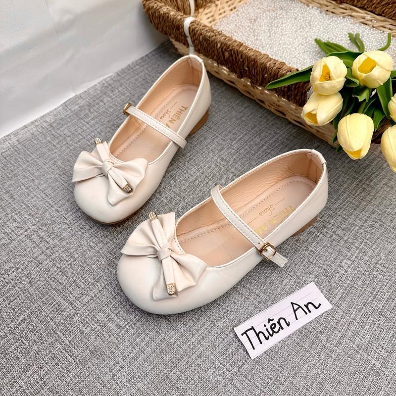 Giày búp bê nữ da mềm phối nơ đế cao su dẻo 3cm Thiên An TA27 (Form 1.5) Shoes nữ