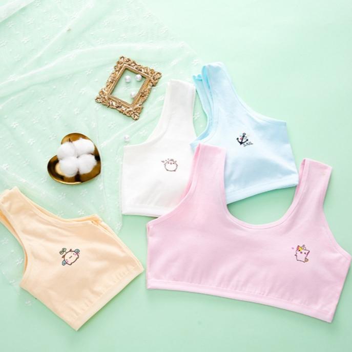 Áo Lót Bé Gái Cotton Mềm Mịn Thoáng Khí, Áo Lá In hình Hoạt hình Đáng Yêu SAVILL B341 2