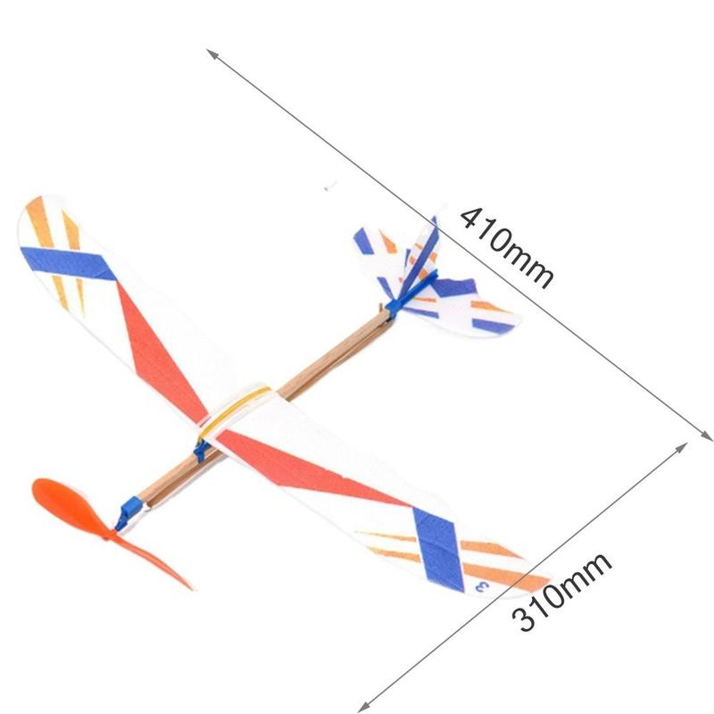 Product Introduction of Elastic DIY Flying Glider Assembly Airplane Glider Model Toys Hand Throw Rubber Band Powered Aircraft Model Children 12