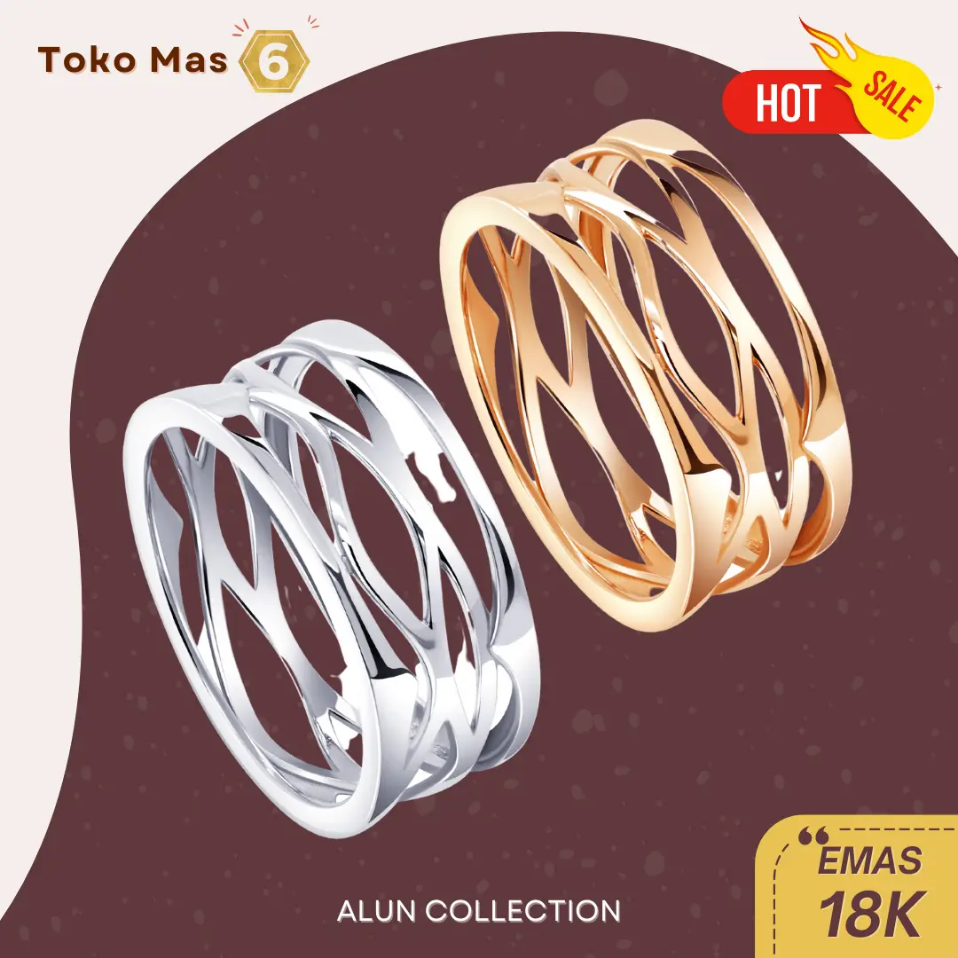 Cincin Emas Alun Halagold - Rosegold / Whitegold 18k