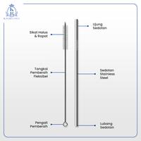 Gambar KING BALANCE Sedotan Stainless lurus / Sedotan Anti Karat Silver Lurus Straw Metal isi 12pcs X09 - SEDOTAN dari King Balance Shop Kab. Tangerang 3 Tokopedia