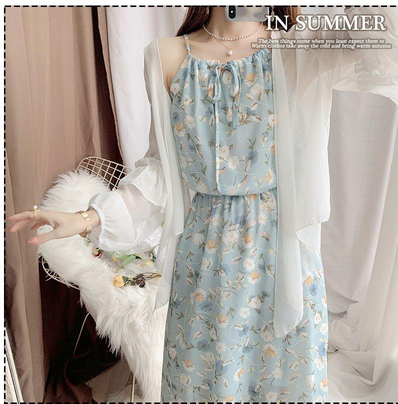 Product Introduction of Váy Hai Dây, Váy Voan Hoa, Quần Áo Chống Nắng, Áo Voan, Áo Cardigan, Bộ Đồ Hai Mảnh Cho Nữ, Váy Đi Kỳ Nghỉ Trên Bãi Biển, Váy Dài 3