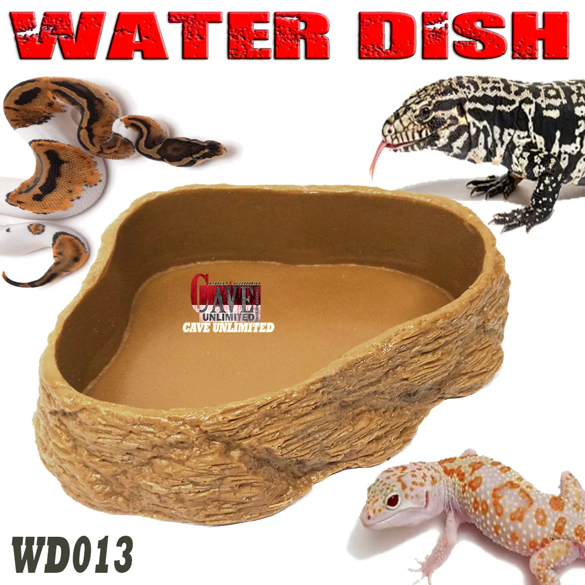 WD013 WATERDISH FEEDING DISH FOODDISH TEMPAT WADAH AIR MINUM MAKAN KALSIUM REPTILE LEOPARD GECKO KADAL TOKEK ULAR CORNSNAKE MILKSNAKE IGUANA BABY SALVA BEARDED DRAGON