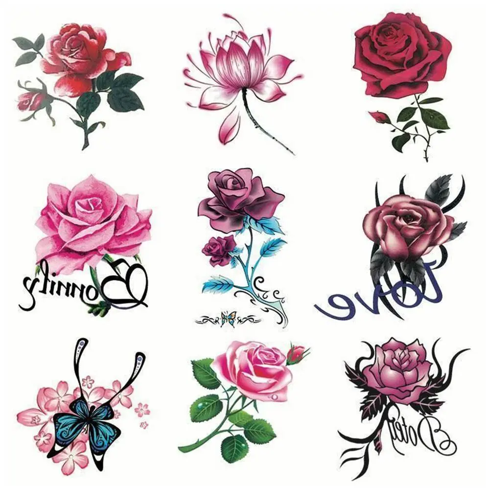 20/50 Pcs Fake Tattoos Waterproof Long Lasting Tattoo Simulated Stickers Flower Personality