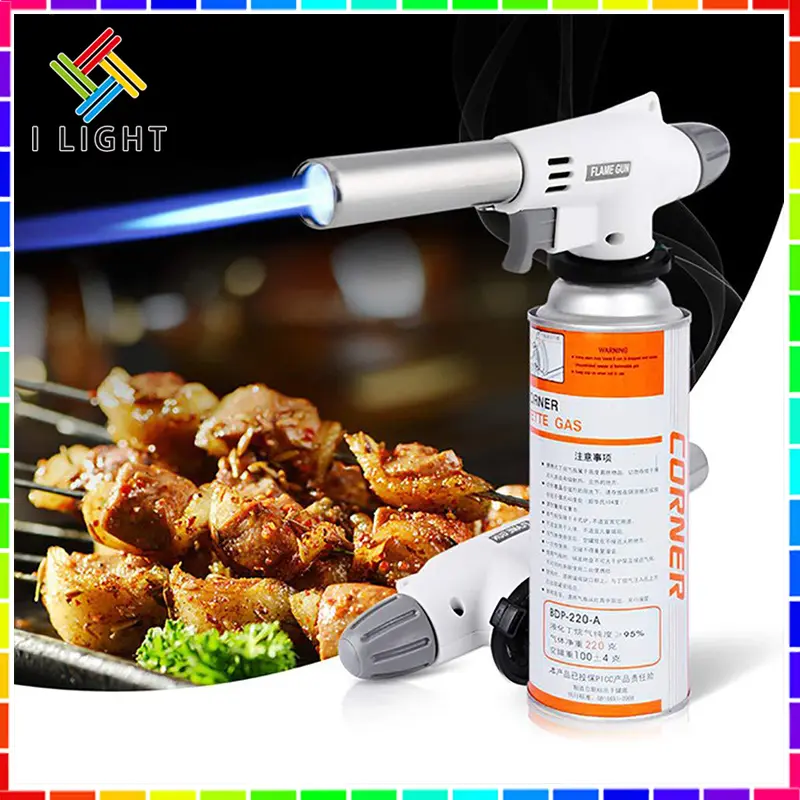 （Fast Delivery）Gas Torch Flame Gun Auto Ignition Blow Jet Burner Lighter Welding Burning Iron Heating BBQ（card suction） Kitchen Utensils