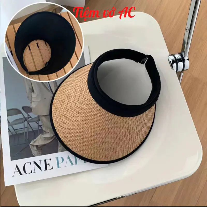 Mũ đi biển [FREESHIP] đi du lịch - nón chống nắng nửa đầu có thể gắp gọn họa tiết G - M09 Phụ Kiện Đội Đầu 4
