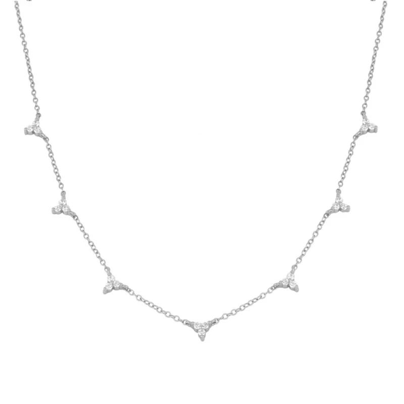 Product Introduction of AIDE 925 Sterling Silver Stacking Choker Chain Women Dainty Flower Zircon Necklace Geometry Korean Clavicle Neck Jewelry Gifts 16