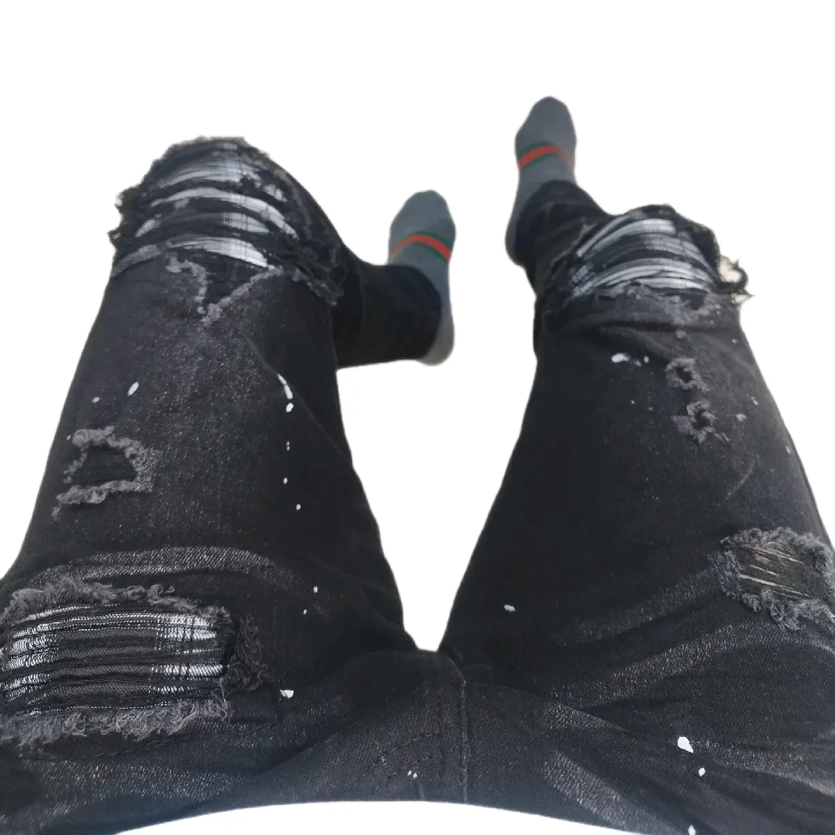 [Ảnh Tự Chụp] Quần Jean Nam Vá Vải Xám Mã 203 Like Auth Menswear Pants có túi Denim