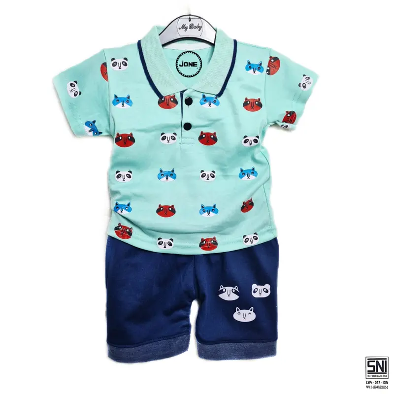 BAJU BAYI LAKI LAKI SETELAN ANAK COWO LUCU STELAN COWOK 6 12 BULAN KEREN TRENDY KEKINIAN KERAH WANGKI HEWAN 0