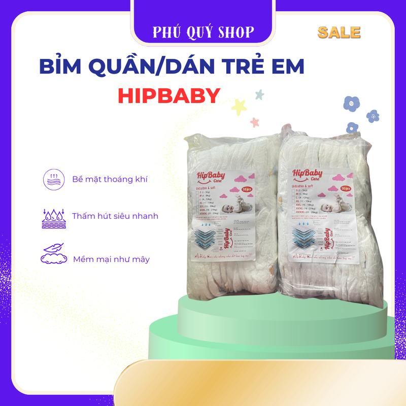 [Dán và quần] Combo 100 miếng bỉm/ tã HipBaby đủ size S/M/L/XL/2XL/3XL, bỉm dán/bỉm quần Cho Bé, hình ngẫu nhiên tả  baby