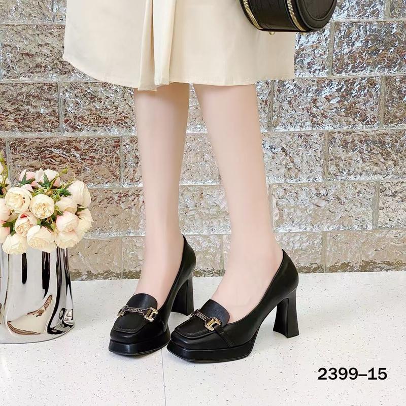[Thắm toản shoes] giày công sở da xịn quảng châu cao cấp ,2 đế mã  2399-15 hai đế 8 cm phom 1.5