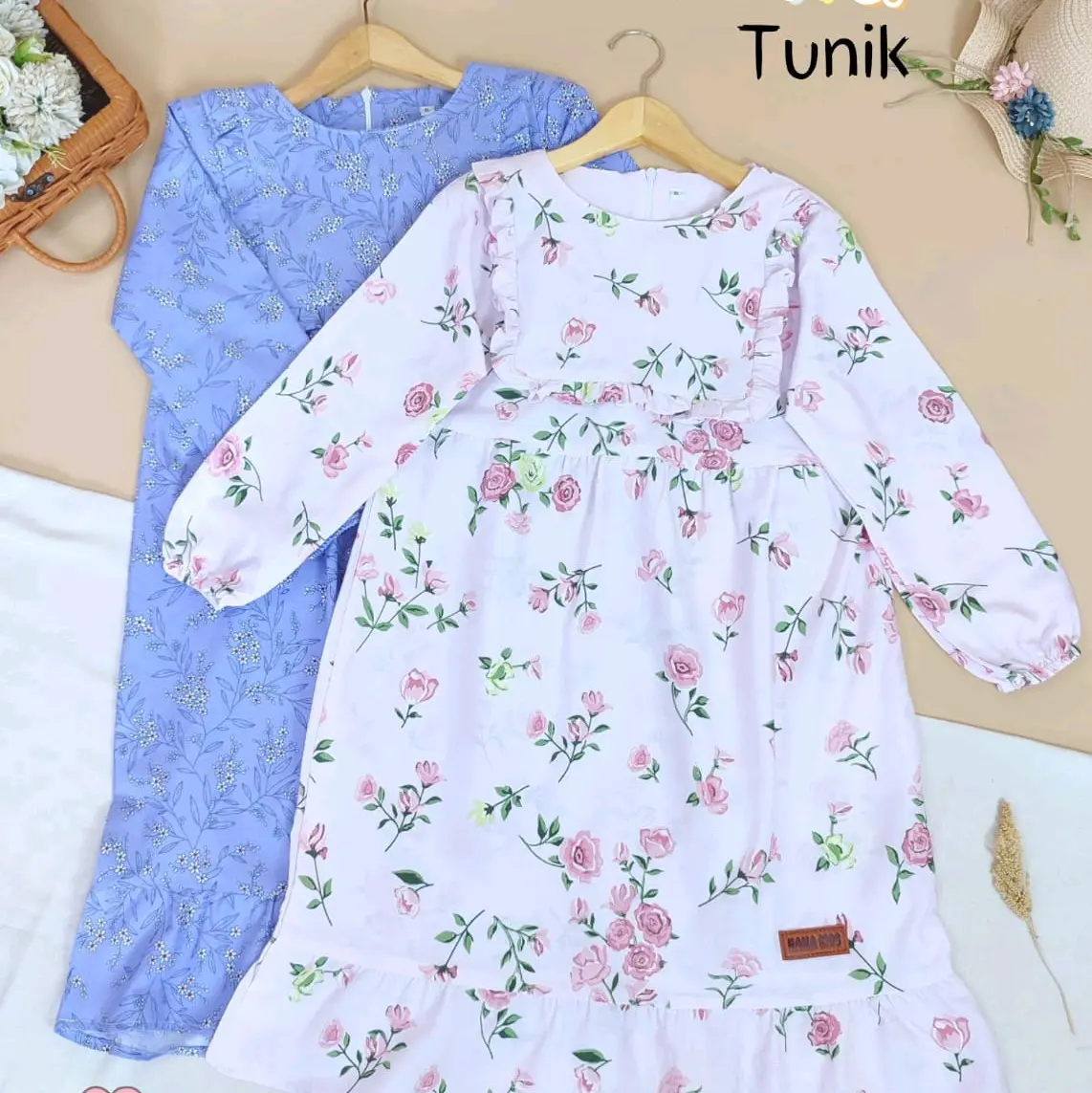 [TUNIK AURELIA] Tunik Motif Anak Perempuan Usia 7-12 Tahun Cantik Lembut Katun