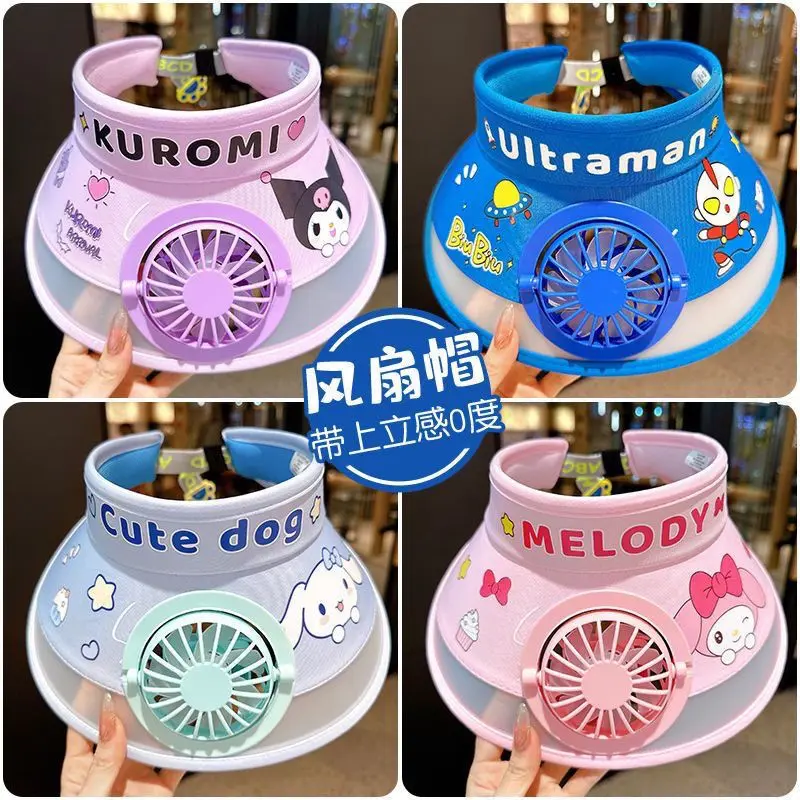 Mũ Chống Nắng Cho Trẻ Em, Có Quạt, Chống Nắng Mùa Hè, Mũ Chống Nắng Cho Bé, Dành Cho Bé Gái, Mũ lưỡi Trai Mặt