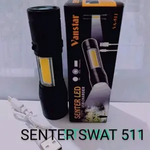 XPE 511 SENTER SWAT MINI LED ZOOM SUPER TERANG SWAT POLICE LIGHT REECHARGER