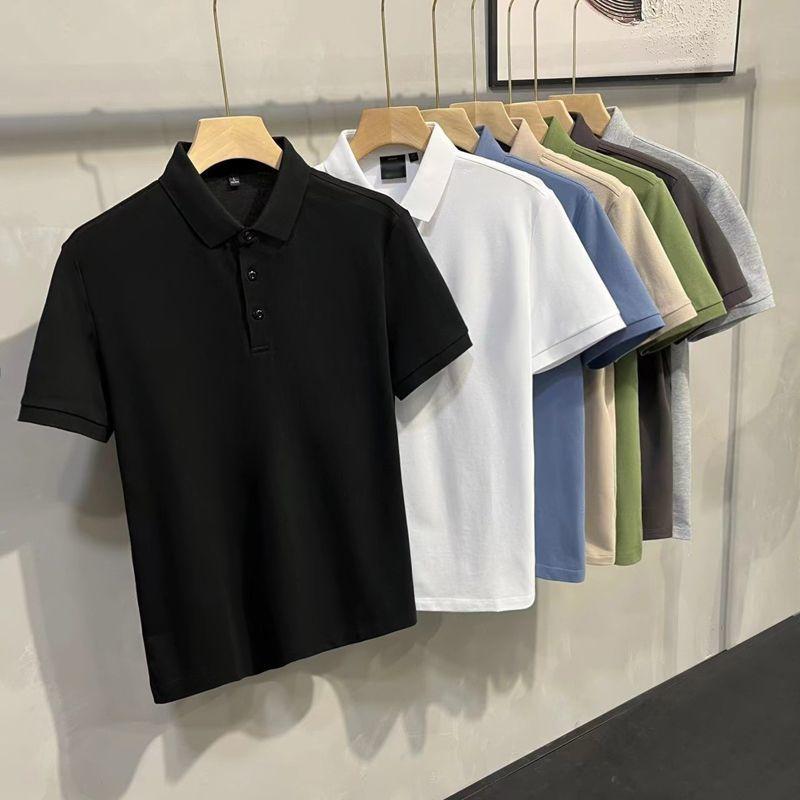 Áo Polo Mỹ, Màu Trơn Đen Nặng, Áo Thun Ve Áo Mỏng, Ôm Sát, Đơn Giản, ngắn Tay, Thích Hợp Cho Mùa Hè, Áo Sơ Mi Dễ Phối Đồ Thời Trang áo  tập  cổ  yếm giặt bằng nước lạnh nơ áo thun thể thao áo  chạy  bộ  coolmate áo  tập  ép  cân  nam sport  tee
