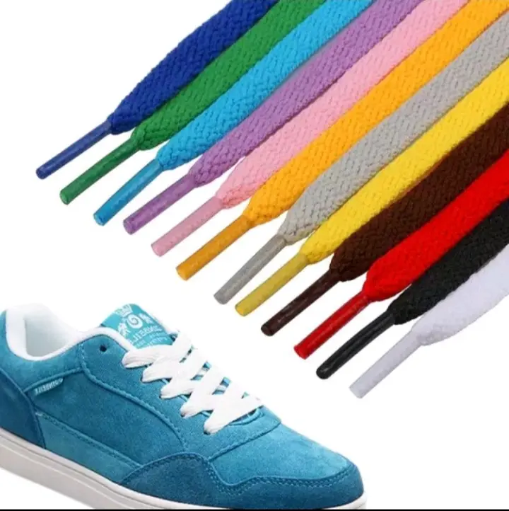 Bogorofficial-Grosir Tali Sepatu Pipih/Gepeng 2 Pasang/Tali Sepatu Sneakers shoes Pria/Wanita Terbaru