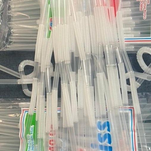 ỐNG HÚT NHỰA 2 ĐẦU CO 1 BỊCH 50 CÁI, MÀU TRẮNG TRONG SUỐT Dùng một lần