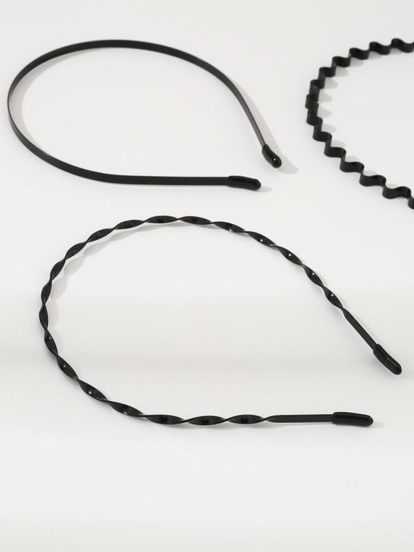 6pcs Minimalist Casual Plain Lightweight Headband, Simple Wave Design Hair Hoop, Casual Hair Accessories for Women for Daily Used 3