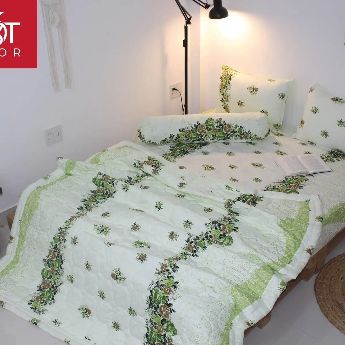 Bộ ga cotton thắng lợi mẫu hoa dây leo 4 món, 5 món