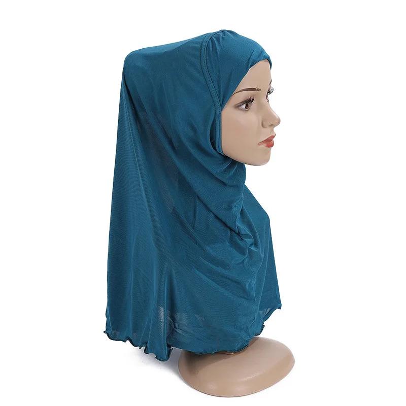 Product Introduction of Ramadan Headscarf Children's Scarf Girl 7 to 12 Years Old Muslim Islamic Shawl Soft Stretch Headscarf Malaysian Girl Children's Headscarf 9