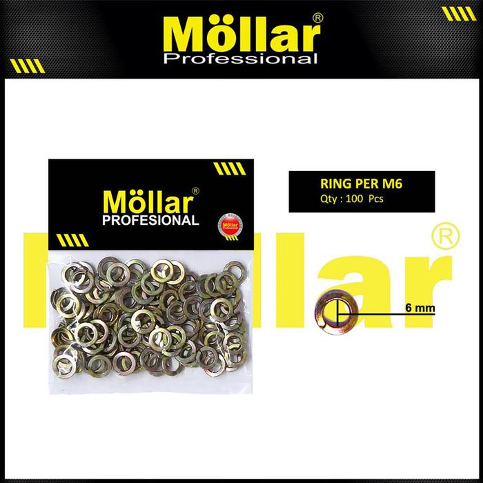 Gambar MOLLAR 93-078 Ring Per M6 Besi Spring Washer Baut JP M 6 - 100 pcs - 93-078 dari Mollar Kota Cirebon Tokopedia