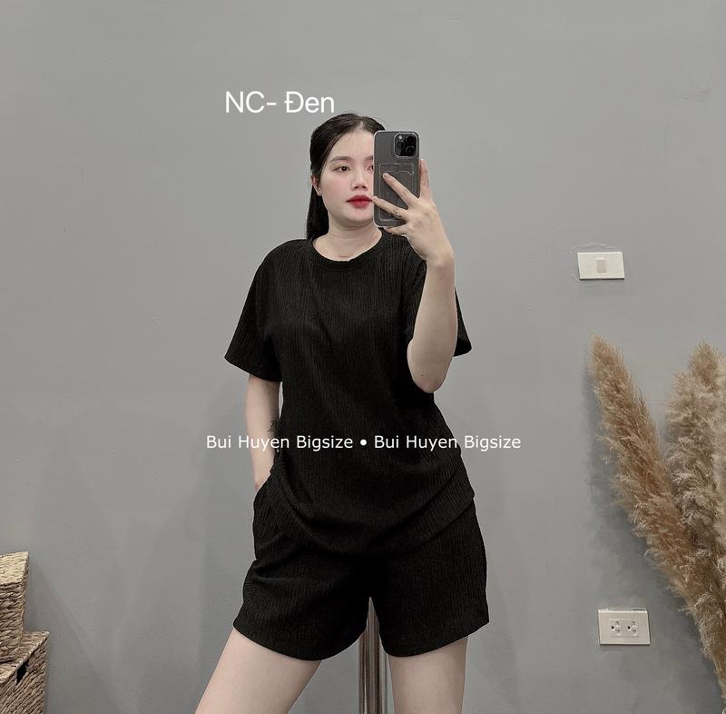 B26-Sét Bộ Áo Cộc Quần Đùi Chất Thun Bèo Bigsize 55-90kg