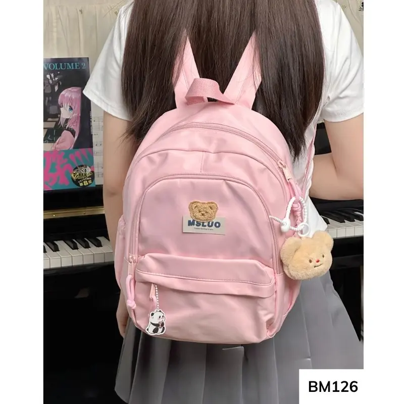Balo mini vải phong cách basic Ulzzang dễ phối đồ nhiều ngăn mang đi học thêm , đi chơi BM126 gagastore 2