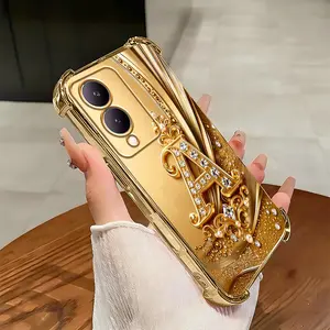 Cocok untuk casing ponsel VIVO Y17S Casing ponsel tahan benturan empat sudut dengan ukiran huruf yang indah.-SJFS