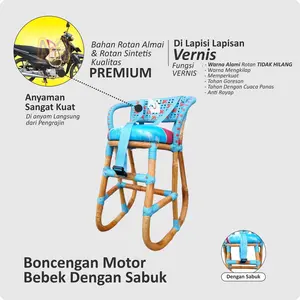 Kursi Rotan Boncengan Anak Motor Bebek Dengan Sabuk Pengaman Furniture