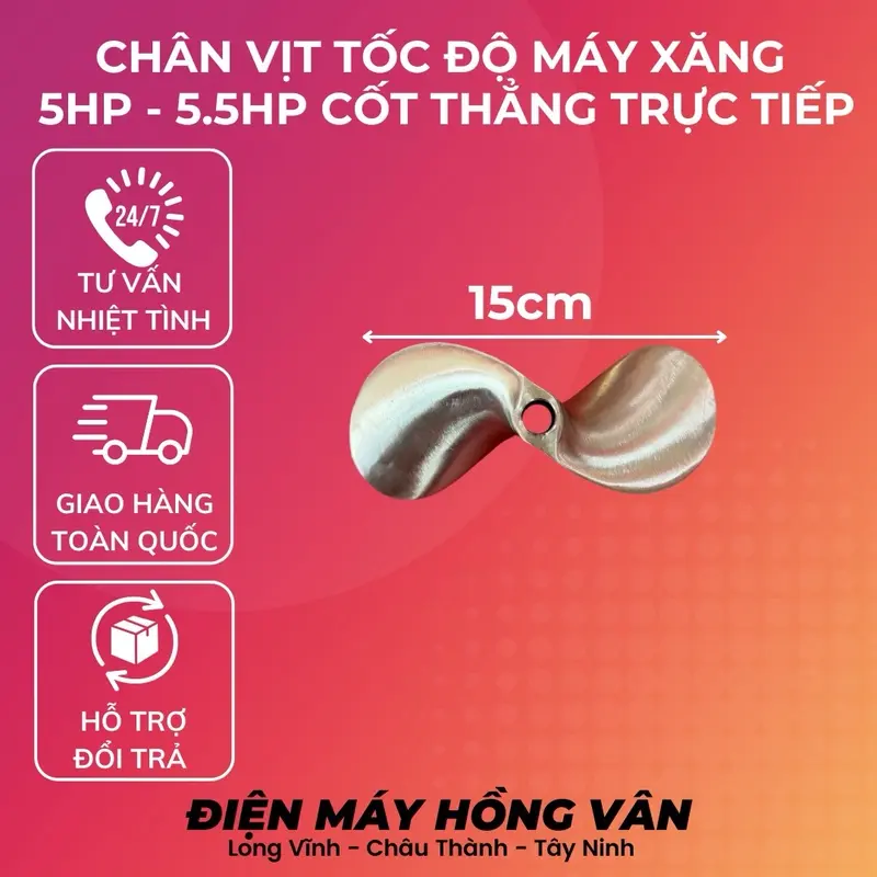 CHÂN VỊT TỐC ĐỘ DÙNG CHO MÁY XĂNG 5HP - 5.5HP CỐT THẲNG REN 14 LI ( LƯU Ý CHỈ DÙNG CHO MÁY CHẠY TRỰC TIẾP KO DÙNG CHO MÁY CHUYỀN NHÔNG) 0
