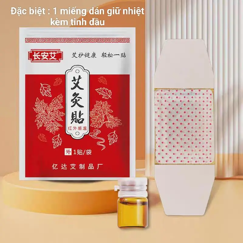 Miếng dán nhiệt ngải cứu, massage, giảm đau, giảm bầm, đau lưng, đau bụng kinh 0